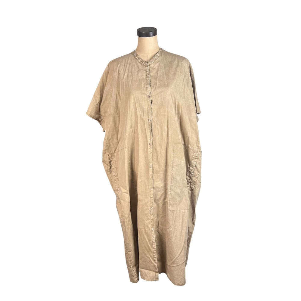 Grade & Gather Oversized Kaftan Drawstring Maxi Lagenlook Dress M/L